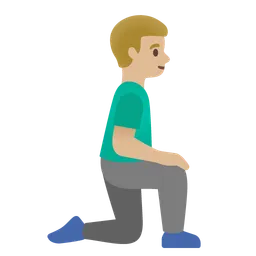 Man Kneeling Facing Right: Medium-Light Skin Tone — Google