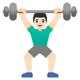 Man Lifting Weights: Light Skin Tone — Google