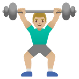 Man Lifting Weights: Medium-Light Skin Tone — Google