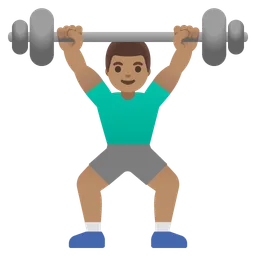 Man Lifting Weights: Medium Skin Tone — Google