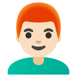 Man: Light Skin Tone, Red Hair — Google