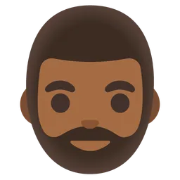 Man: Medium-Dark Skin Tone, Beard — Google