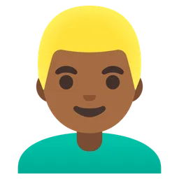 Man: Medium-Dark Skin Tone, Blond Hair — Google