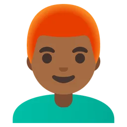 Man: Medium-Dark Skin Tone, Red Hair — Google