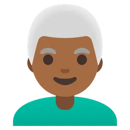 Man: Medium-Dark Skin Tone, White Hair — Google