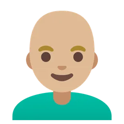 Man: Medium-Light Skin Tone, Bald — Google