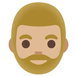 Man: Medium-Light Skin Tone, Beard — Google
