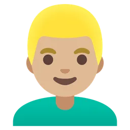Man: Medium-Light Skin Tone, Blond Hair — Google
