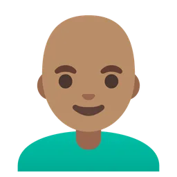 Man: Medium Skin Tone, Bald — Google