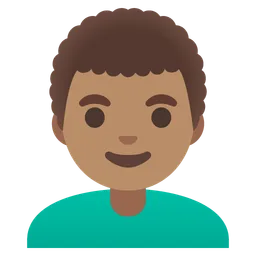 Man: Medium Skin Tone, Curly Hair — Google