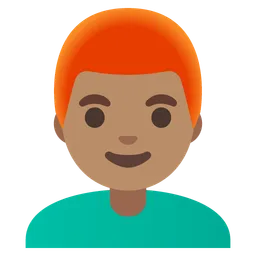 Man: Medium Skin Tone, Red Hair — Google