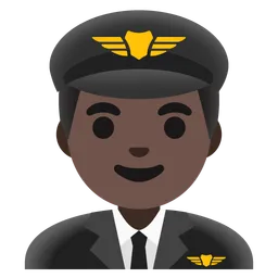 Man Pilot: Dark Skin Tone — Google