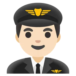 Man Pilot: Light Skin Tone — Google