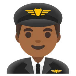 Man Pilot: Medium-Dark Skin Tone — Google