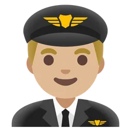 Man Pilot: Medium-Light Skin Tone — Google
