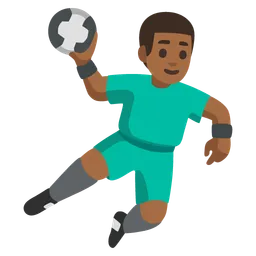 Man Playing Handball: Medium-Dark Skin Tone — Google