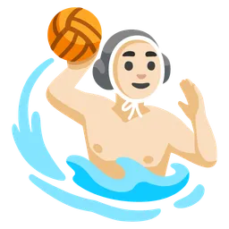 Man Playing Water Polo: Light Skin Tone — Google