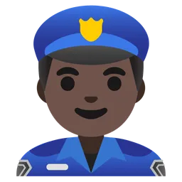 Man Police Officer: Dark Skin Tone — Google