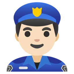 Man Police Officer: Light Skin Tone — Google