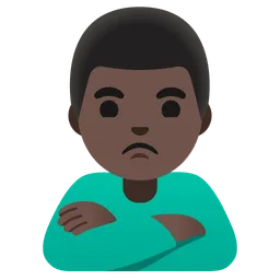 Man Pouting: Dark Skin Tone — Google