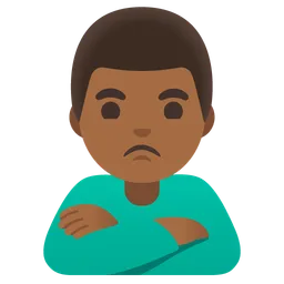 Man Pouting: Medium-Dark Skin Tone — Google
