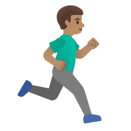 Man Running Facing Right: Medium Skin Tone — Google