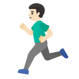 Man Running: Light Skin Tone — Google