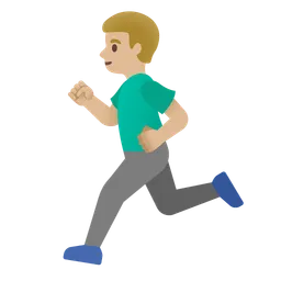 Man Running: Medium-Light Skin Tone — Google