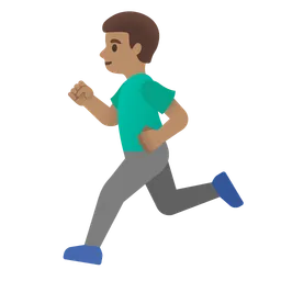Man Running: Medium Skin Tone — Google