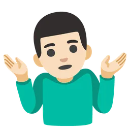 어깨를 으쓱하는 남자: 밝은 피부 톤 — Google