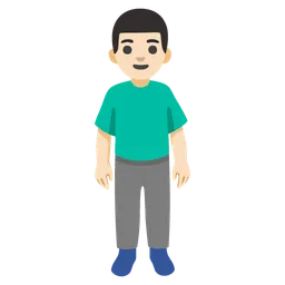Man Standing: Light Skin Tone — Google
