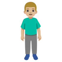 Man Standing: Medium-Light Skin Tone — Google