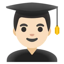 Man Student: Light Skin Tone — Google