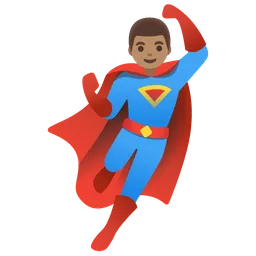 Man Superhero: Medium Skin Tone — Google