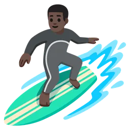 Man Surfing: Dark Skin Tone — Google