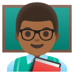 Man Teacher: Medium-Dark Skin Tone — Google