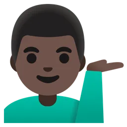 Man Tipping Hand: Dark Skin Tone — Google