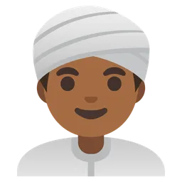 Man Wearing Turban: Medium-Dark Skin Tone — Google