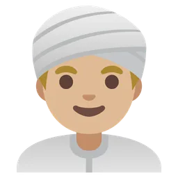 Man Wearing Turban: Medium-Light Skin Tone — Google