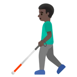 Man with White Cane: Dark Skin Tone — Google