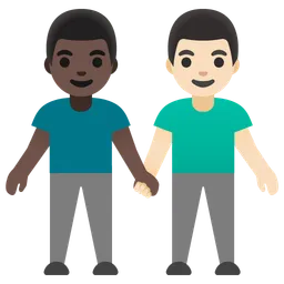 Men Holding Hands: Dark Skin Tone, Light Skin Tone — Google