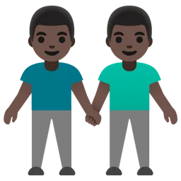 Men Holding Hands: Dark Skin Tone — Google