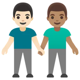 Men Holding Hands: Light Skin Tone, Medium Skin Tone — Google