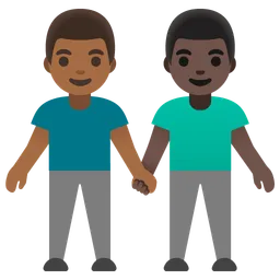 Men Holding Hands: Medium-Dark Skin Tone, Dark Skin Tone — Google