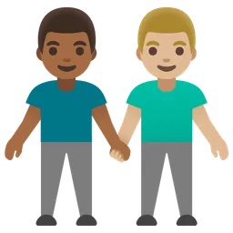 Men Holding Hands: Medium-Dark Skin Tone, Medium-Light Skin Tone — Google