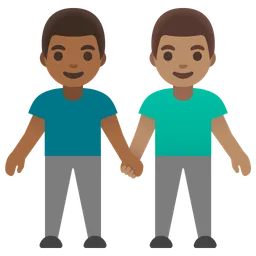 Men Holding Hands: Medium-Dark Skin Tone, Medium Skin Tone — Google