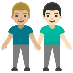 Men Holding Hands: Medium-Light Skin Tone, Light Skin Tone — Google