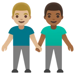 Men Holding Hands: Medium-Light Skin Tone, Medium-Dark Skin Tone — Google