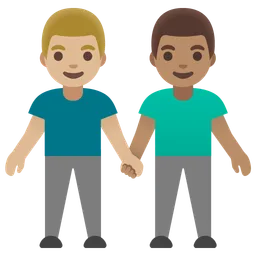 Men Holding Hands: Medium-Light Skin Tone, Medium Skin Tone — Google