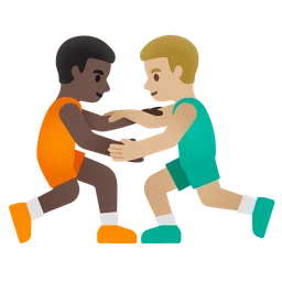 Men Wrestling: Dark Skin Tone, Medium-Light Skin Tone Google